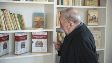 Tullio De Mauro all'inaugurazione del suo Fondo