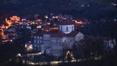 night photos of the Sanctuary of Graglia.